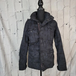 SUPERDRY Classic The Rookie Heavy Weather Military Field Jacket Camo Women Med‎